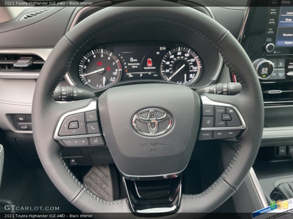 Black Interior Steering Wheel for the 2021 Toyota Highlander XLE AWD #142651057