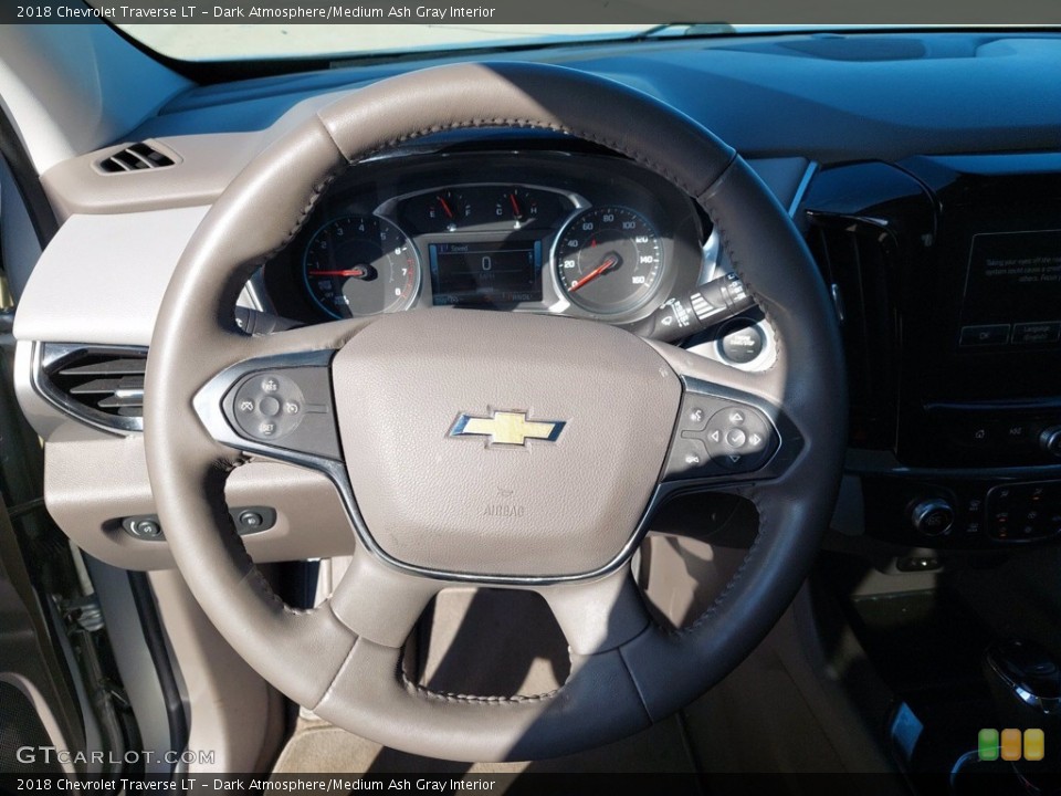 Dark Atmosphere/Medium Ash Gray Interior Steering Wheel for the 2018 Chevrolet Traverse LT #142652566