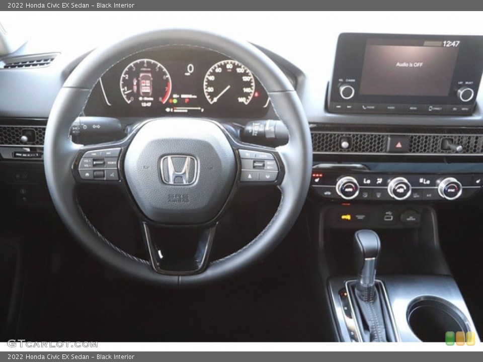 Black Interior Dashboard for the 2022 Honda Civic EX Sedan #142657373