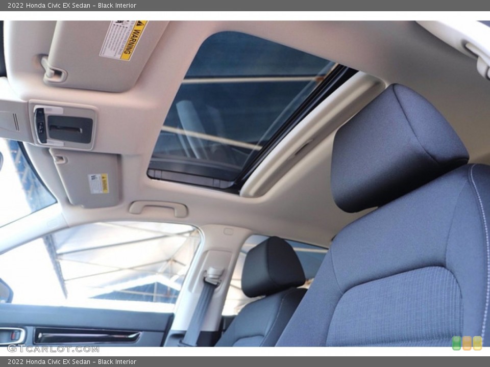 Black Interior Sunroof for the 2022 Honda Civic EX Sedan #142657397