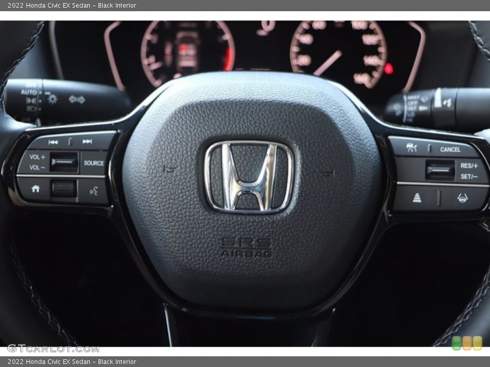 Black Interior Steering Wheel for the 2022 Honda Civic EX Sedan #142657448