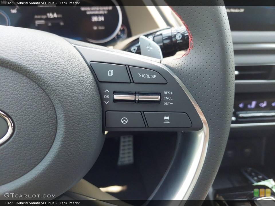 Black Interior Steering Wheel for the 2022 Hyundai Sonata SEL Plus #142657601