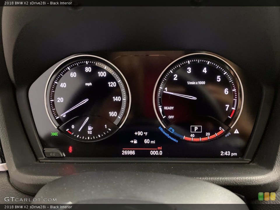 Black Interior Gauges for the 2018 BMW X2 sDrive28i #142659226