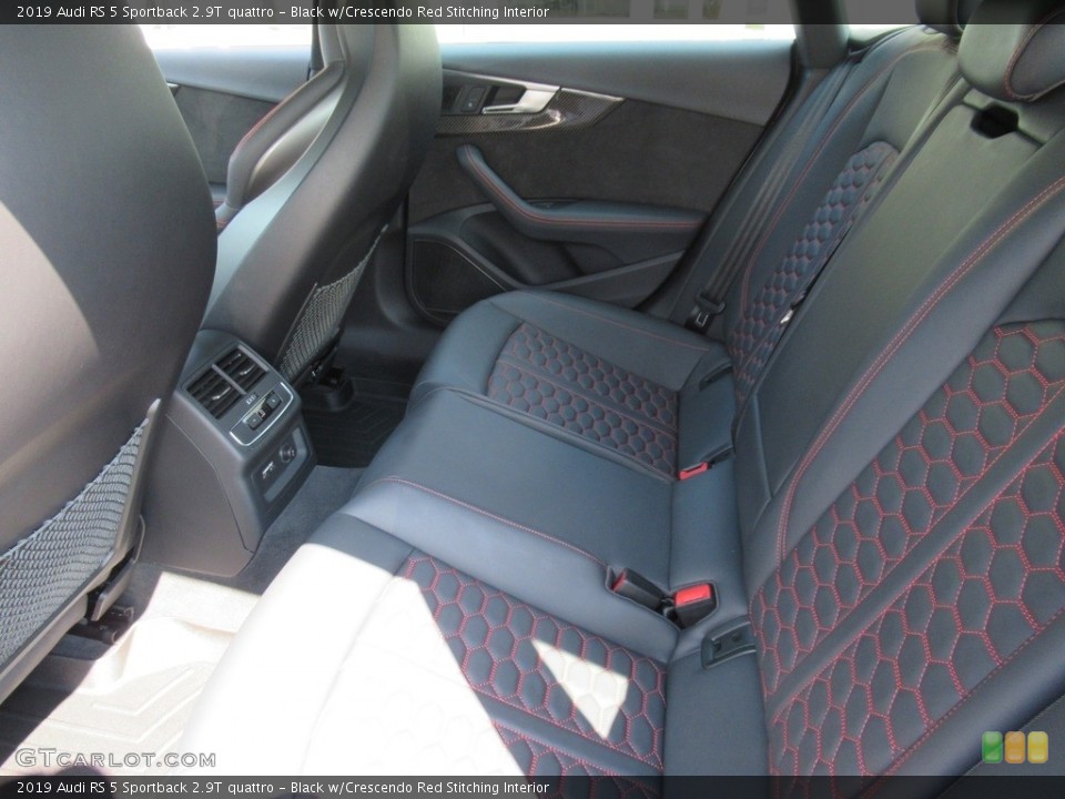 Black w/Crescendo Red Stitching Interior Rear Seat for the 2019 Audi RS 5 Sportback 2.9T quattro #142662068