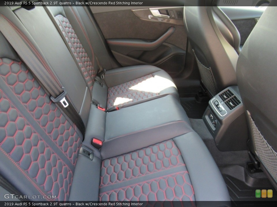 Black w/Crescendo Red Stitching Interior Rear Seat for the 2019 Audi RS 5 Sportback 2.9T quattro #142662083
