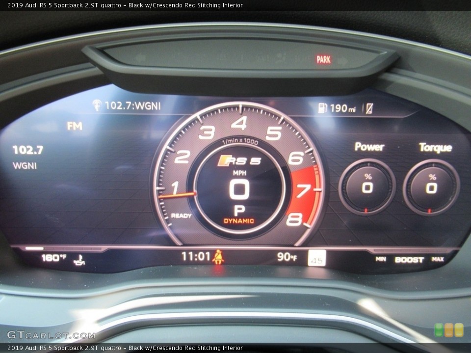 Black w/Crescendo Red Stitching Interior Gauges for the 2019 Audi RS 5 Sportback 2.9T quattro #142662095