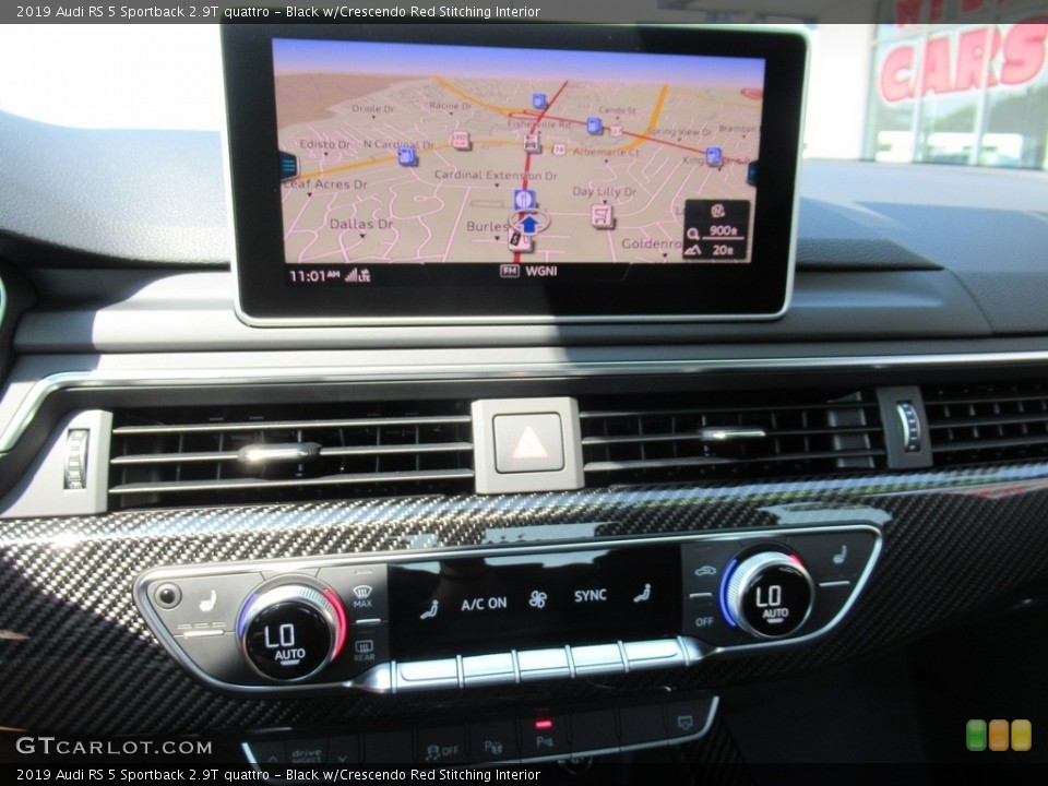 Black w/Crescendo Red Stitching Interior Controls for the 2019 Audi RS 5 Sportback 2.9T quattro #142662101