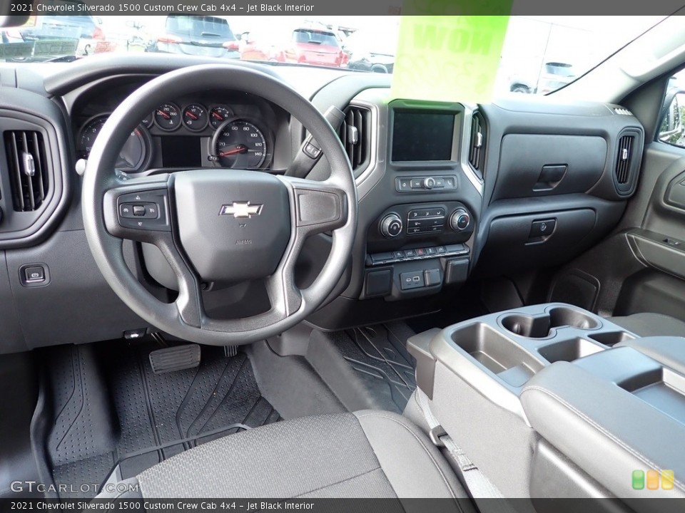 Jet Black Interior Photo for the 2021 Chevrolet Silverado 1500 Custom Crew Cab 4x4 #142670197