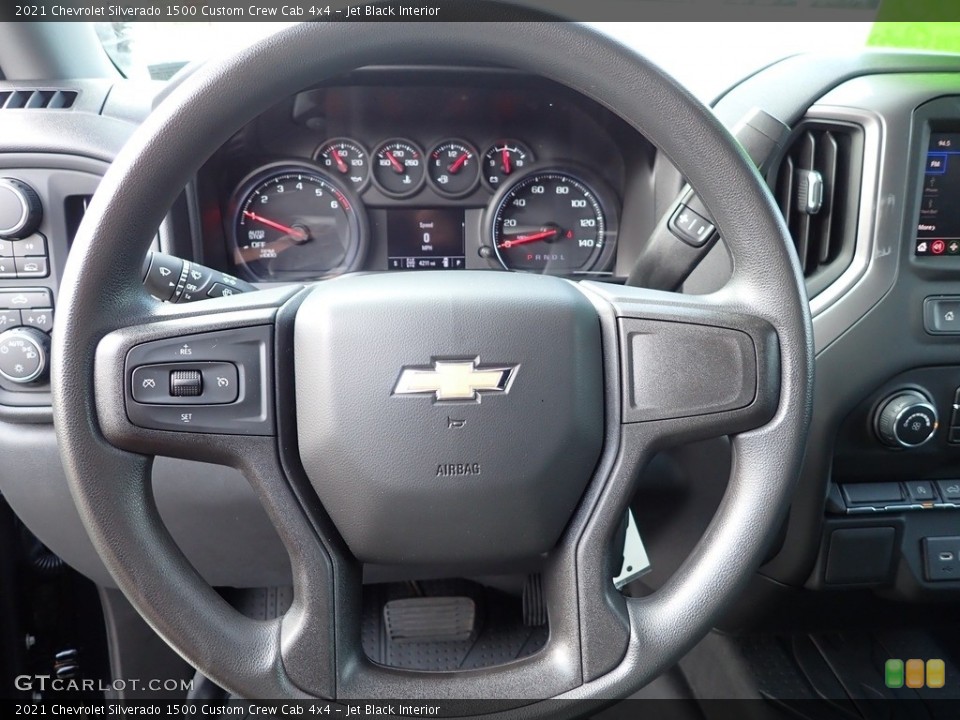 Jet Black Interior Steering Wheel for the 2021 Chevrolet Silverado 1500 Custom Crew Cab 4x4 #142670275