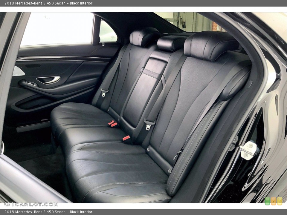 Black Interior Rear Seat for the 2018 Mercedes-Benz S 450 Sedan #142675442