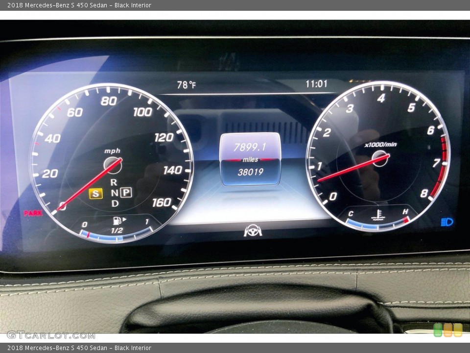 Black Interior Gauges for the 2018 Mercedes-Benz S 450 Sedan #142675493