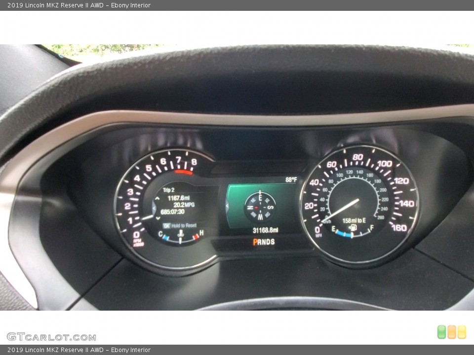Ebony Interior Gauges for the 2019 Lincoln MKZ Reserve II AWD #142679595