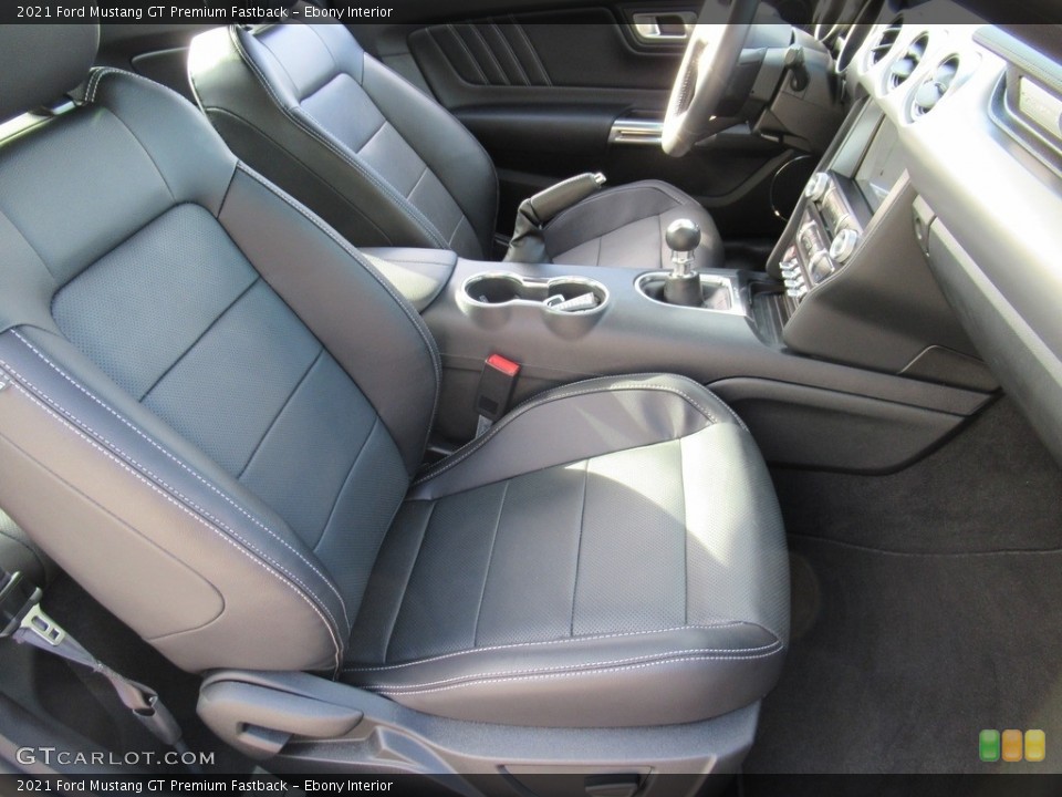 Ebony Interior Front Seat for the 2021 Ford Mustang GT Premium Fastback #142685776
