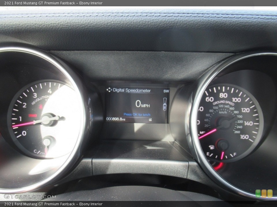 Ebony Interior Gauges for the 2021 Ford Mustang GT Premium Fastback #142685827