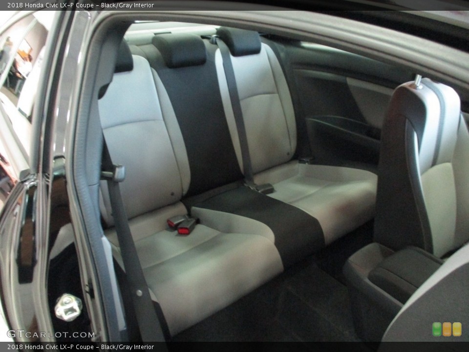 Black/Gray Interior Rear Seat for the 2018 Honda Civic LX-P Coupe #142696570