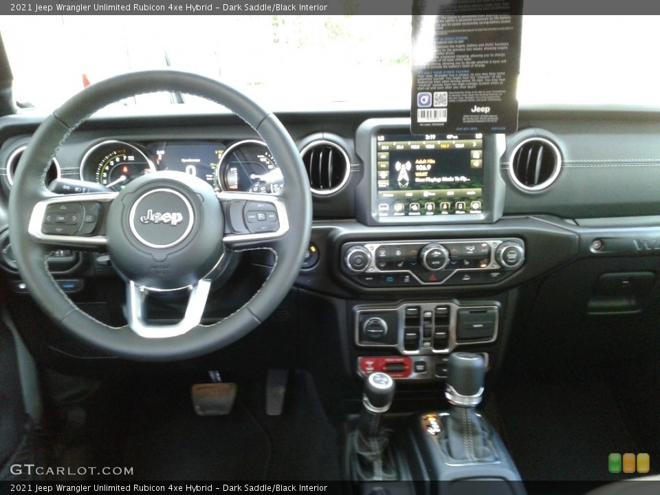 Dark Saddle/Black Interior Dashboard for the 2021 Jeep Wrangler Unlimited Rubicon 4xe Hybrid #142709213