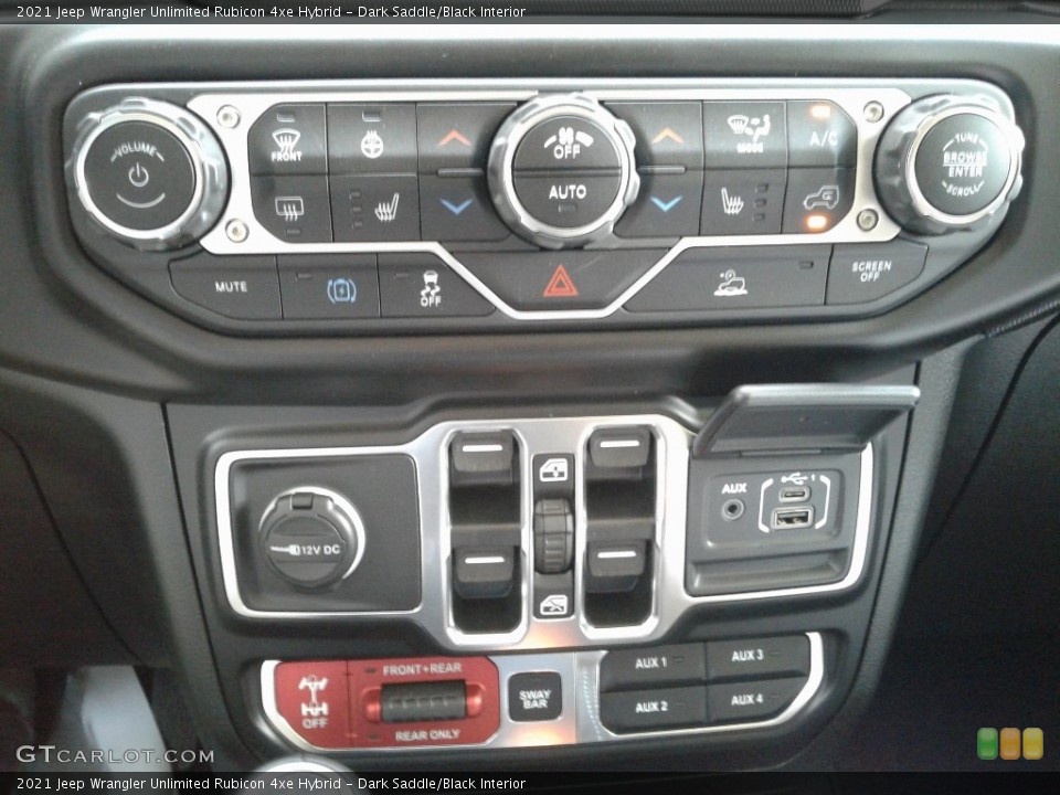 Dark Saddle/Black Interior Controls for the 2021 Jeep Wrangler Unlimited Rubicon 4xe Hybrid #142709555