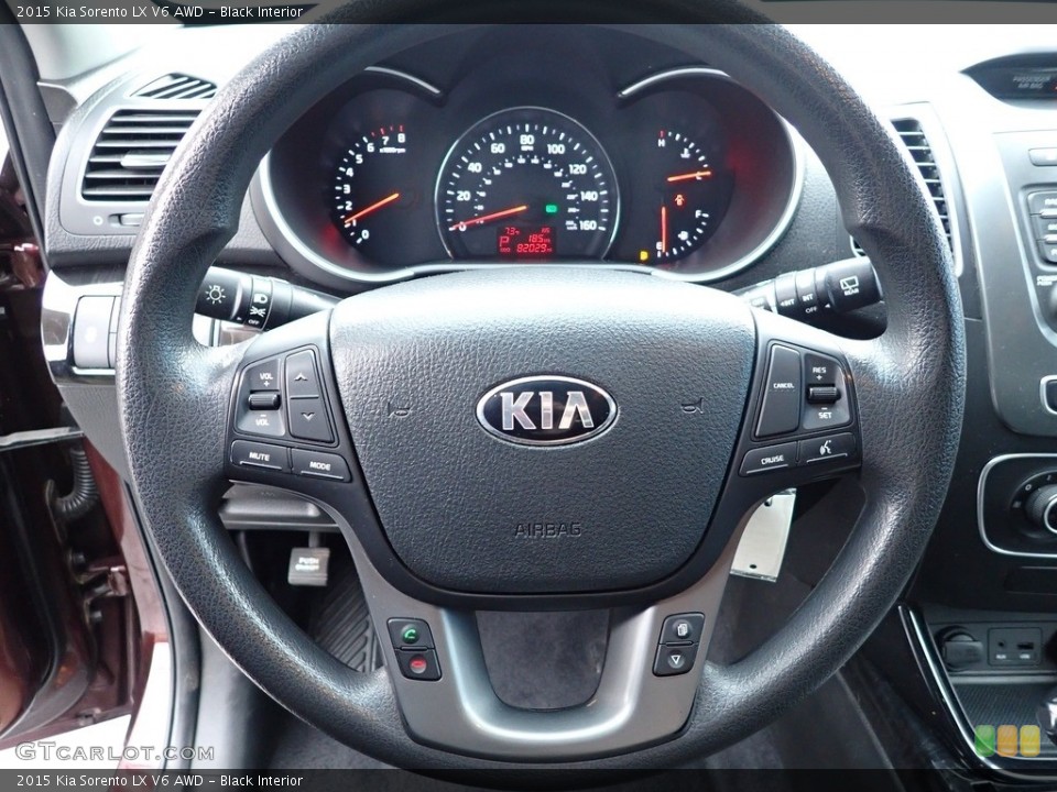 Black Interior Steering Wheel for the 2015 Kia Sorento LX V6 AWD #142709786
