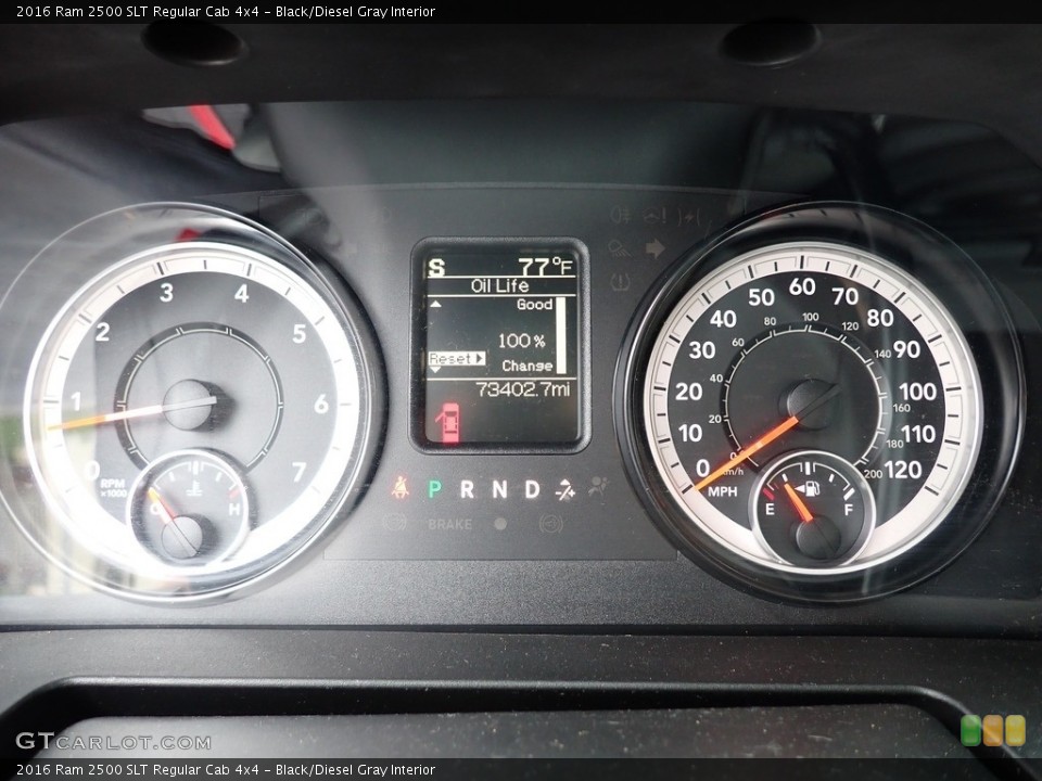 Black/Diesel Gray Interior Gauges for the 2016 Ram 2500 SLT Regular Cab 4x4 #142709801
