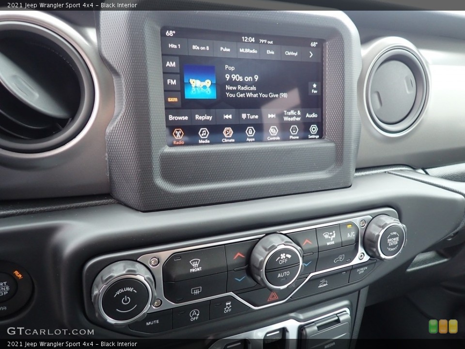 Black Interior Controls for the 2021 Jeep Wrangler Sport 4x4 #142720788