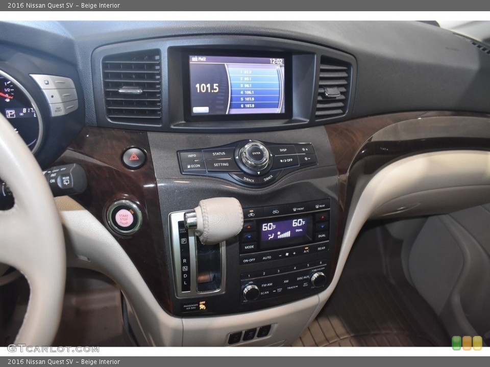 Beige Interior Controls for the 2016 Nissan Quest SV #142731896