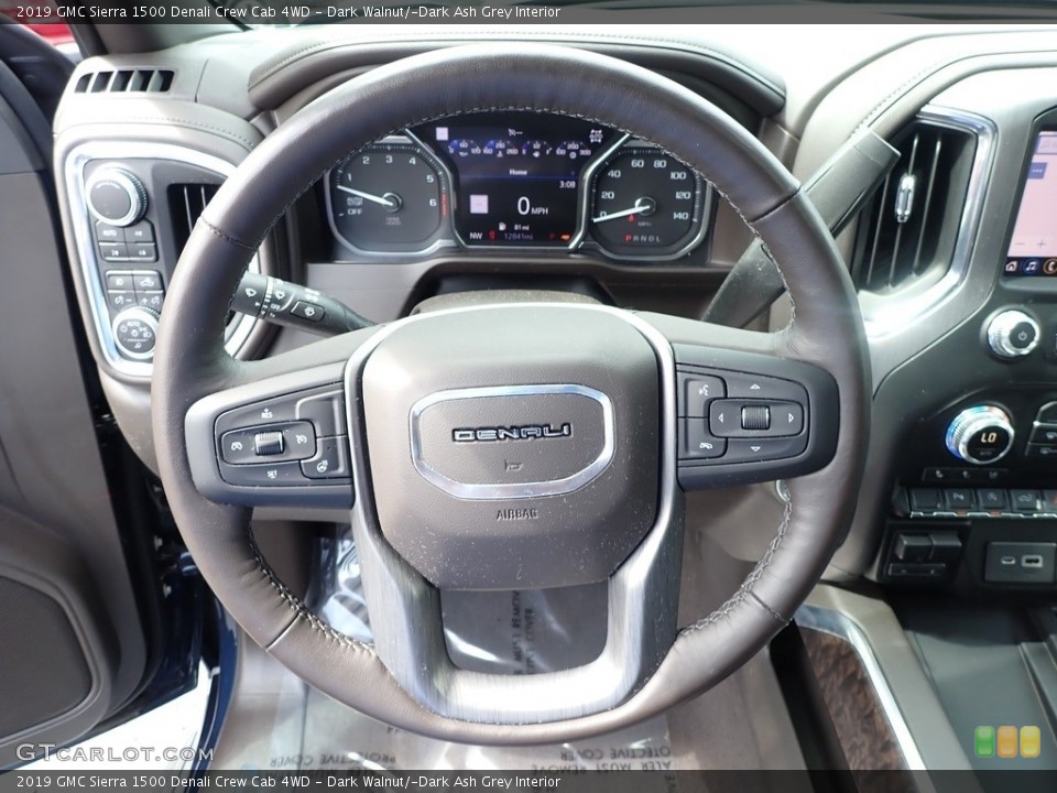 Dark Walnut/­Dark Ash Grey Interior Steering Wheel for the 2019 GMC Sierra 1500 Denali Crew Cab 4WD #142738609
