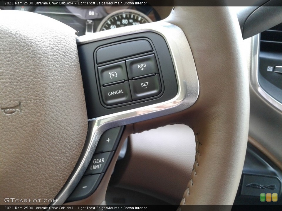 Light Frost Beige/Mountain Brown Interior Steering Wheel for the 2021 Ram 2500 Laramie Crew Cab 4x4 #142745101