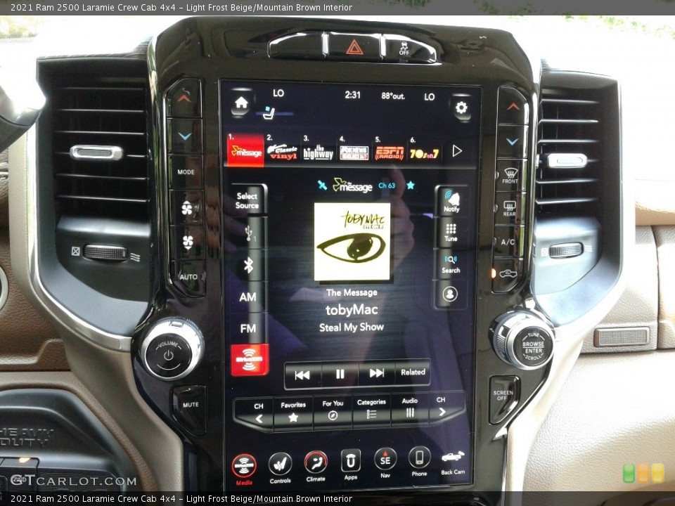 Light Frost Beige/Mountain Brown Interior Controls for the 2021 Ram 2500 Laramie Crew Cab 4x4 #142745176