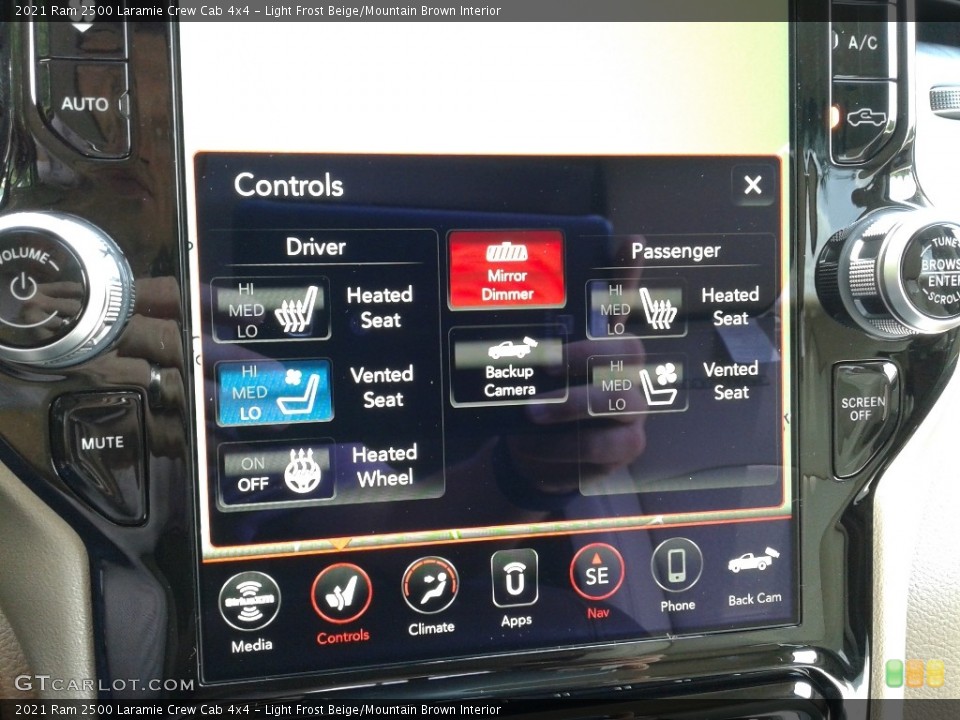 Light Frost Beige/Mountain Brown Interior Controls for the 2021 Ram 2500 Laramie Crew Cab 4x4 #142745242