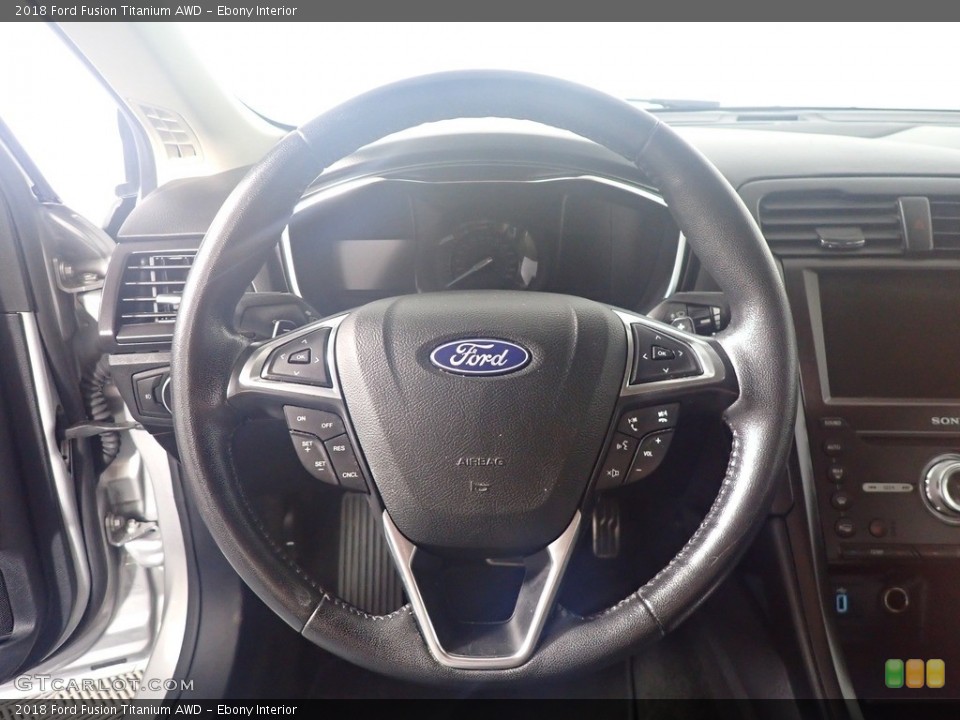 Ebony Interior Steering Wheel for the 2018 Ford Fusion Titanium AWD #142749355