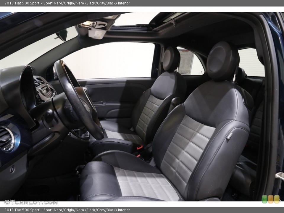 Sport Nero/Grigio/Nero (Black/Gray/Black) Interior Front Seat for the 2013 Fiat 500 Sport #142752029