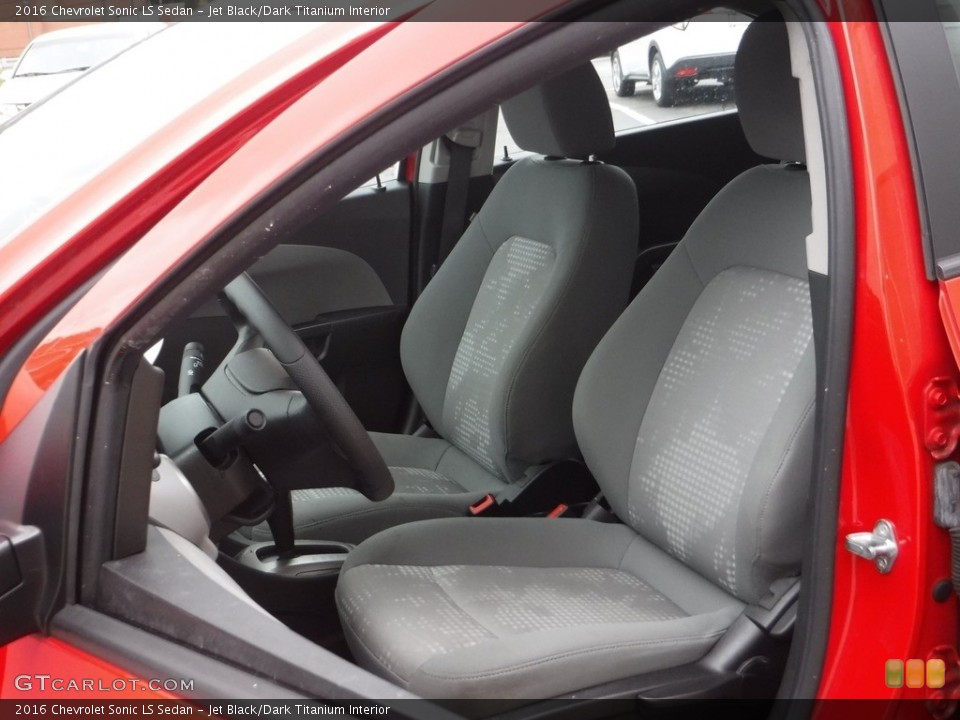 Jet Black/Dark Titanium Interior Front Seat for the 2016 Chevrolet Sonic LS Sedan #142760975
