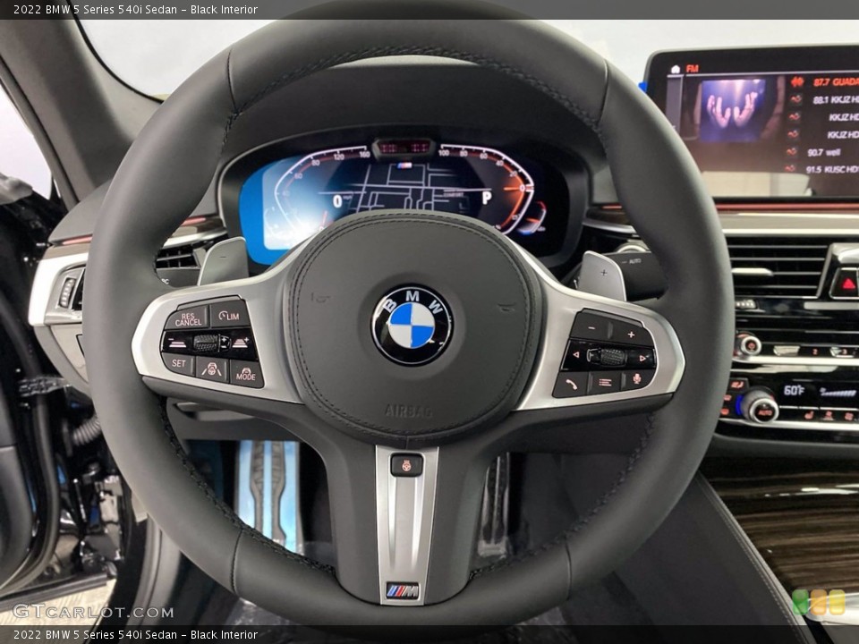 Black Interior Steering Wheel for the 2022 BMW 5 Series 540i Sedan #142762202