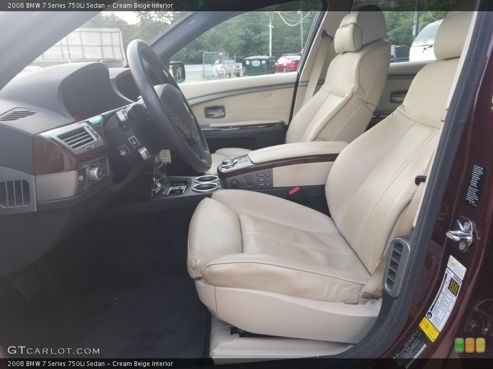 Cream Beige Interior Front Seat for the 2008 BMW 7 Series 750Li Sedan #142763385