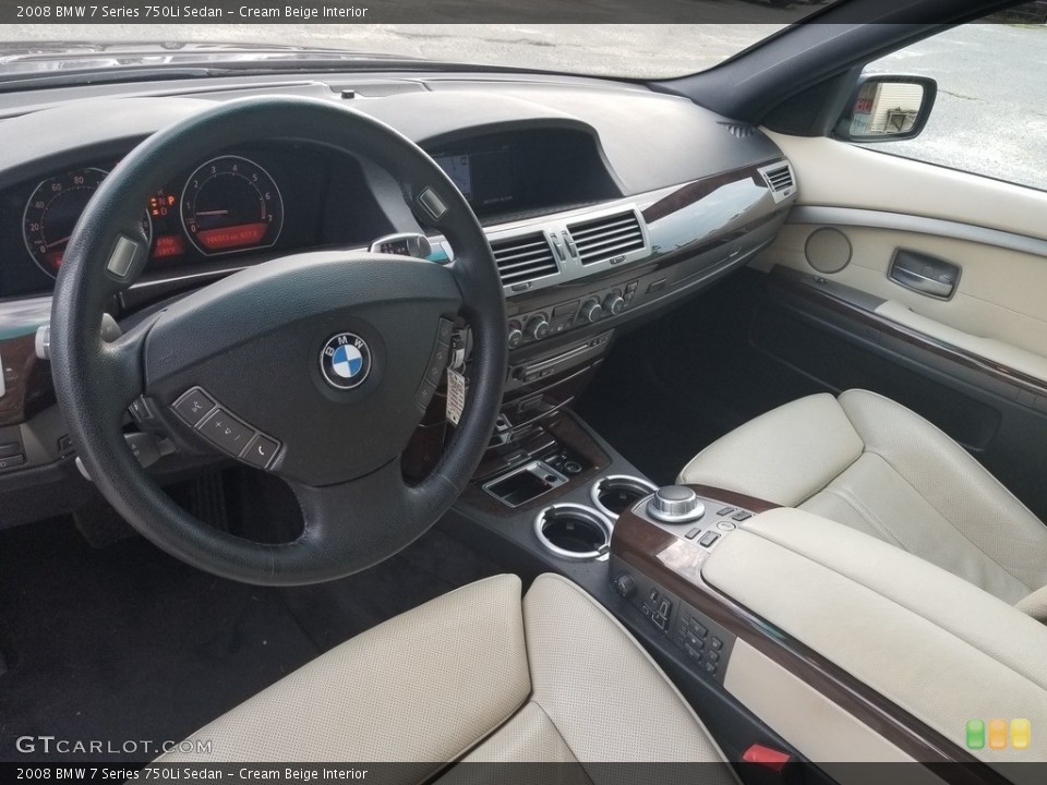Cream Beige Interior Photo for the 2008 BMW 7 Series 750Li Sedan #142763472