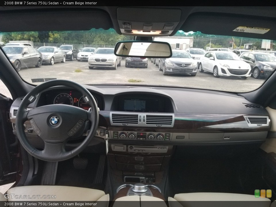 Cream Beige Interior Dashboard for the 2008 BMW 7 Series 750Li Sedan #142763496