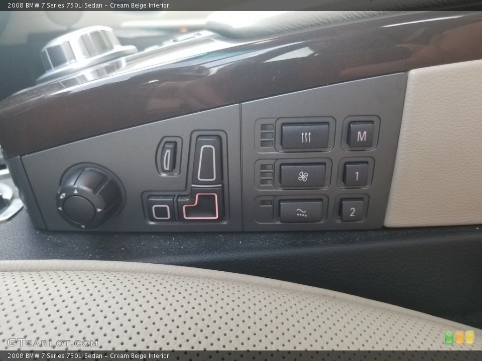 Cream Beige Interior Controls for the 2008 BMW 7 Series 750Li Sedan #142763568