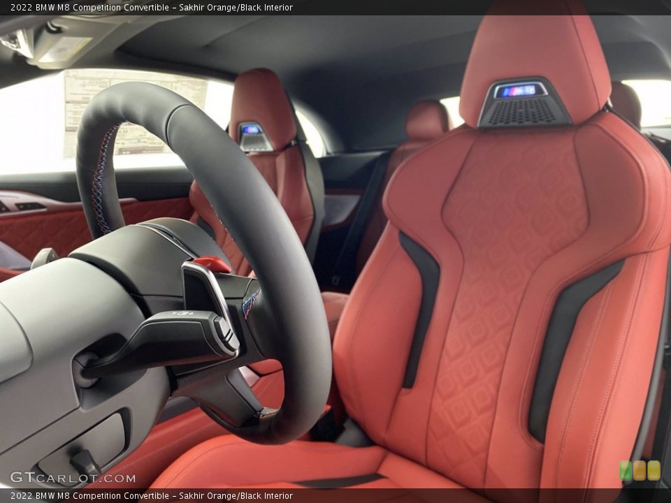 Sakhir Orange/Black Interior Front Seat for the 2022 BMW M8 Competition Convertible #142763649