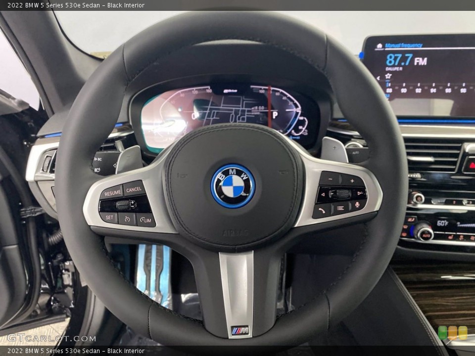 Black Interior Steering Wheel for the 2022 BMW 5 Series 530e Sedan #142764453