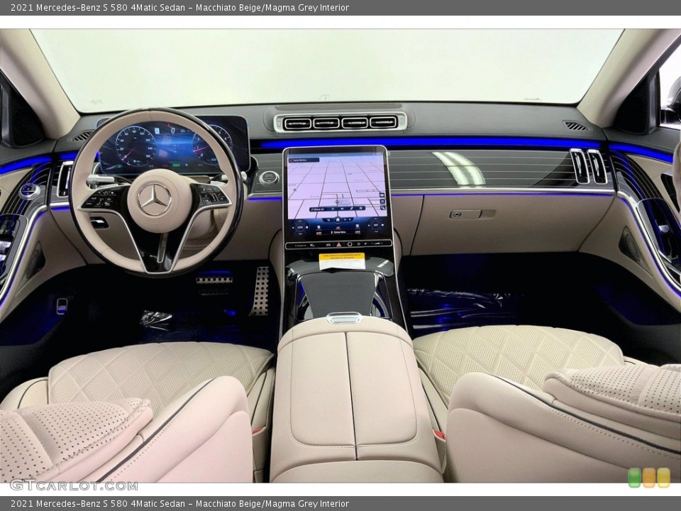 Macchiato Beige/Magma Grey Interior Dashboard for the 2021 Mercedes-Benz S 580 4Matic Sedan #142771455
