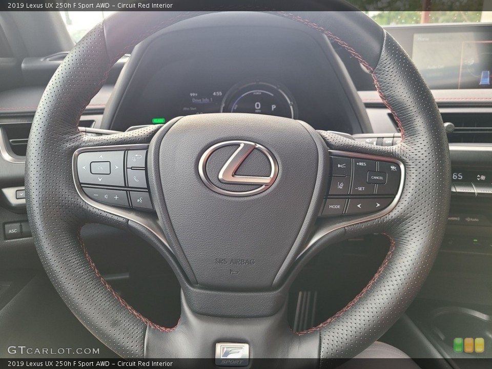 Circuit Red Interior Steering Wheel for the 2019 Lexus UX 250h F Sport AWD #142775932