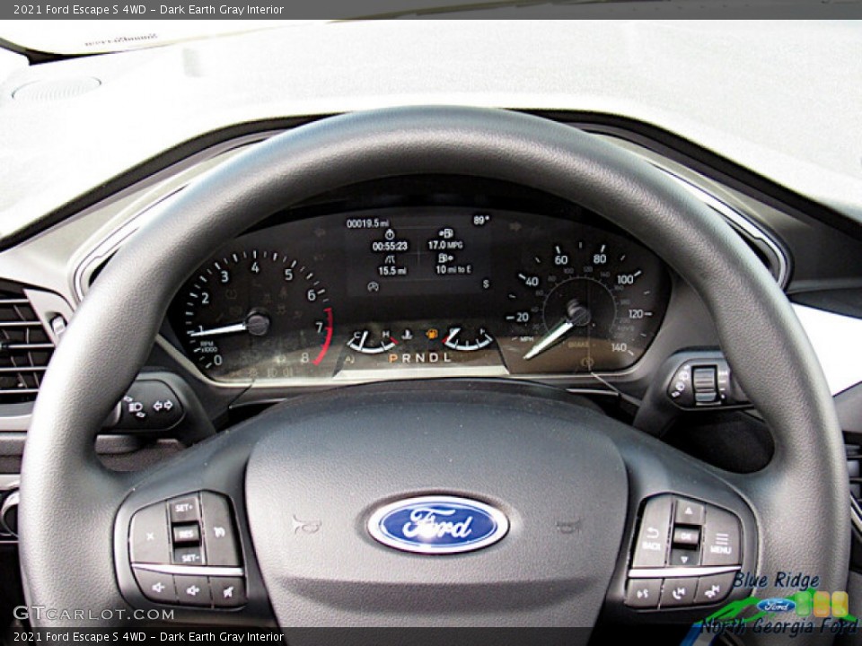 Dark Earth Gray Interior Steering Wheel for the 2021 Ford Escape S 4WD #142787029
