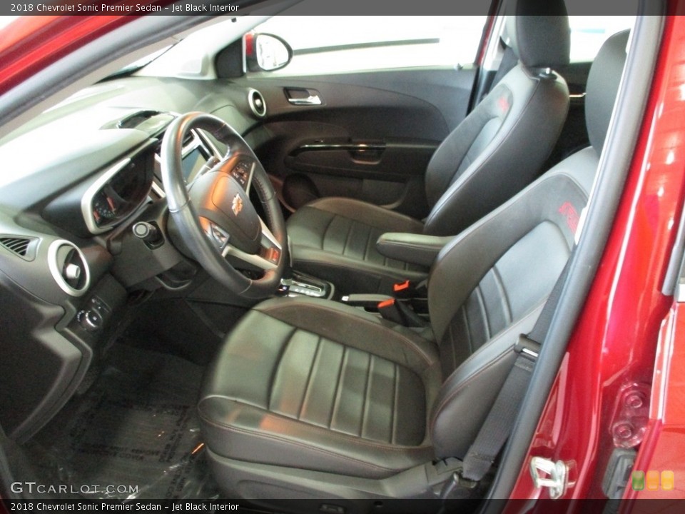 Jet Black Interior Front Seat for the 2018 Chevrolet Sonic Premier Sedan #142788589