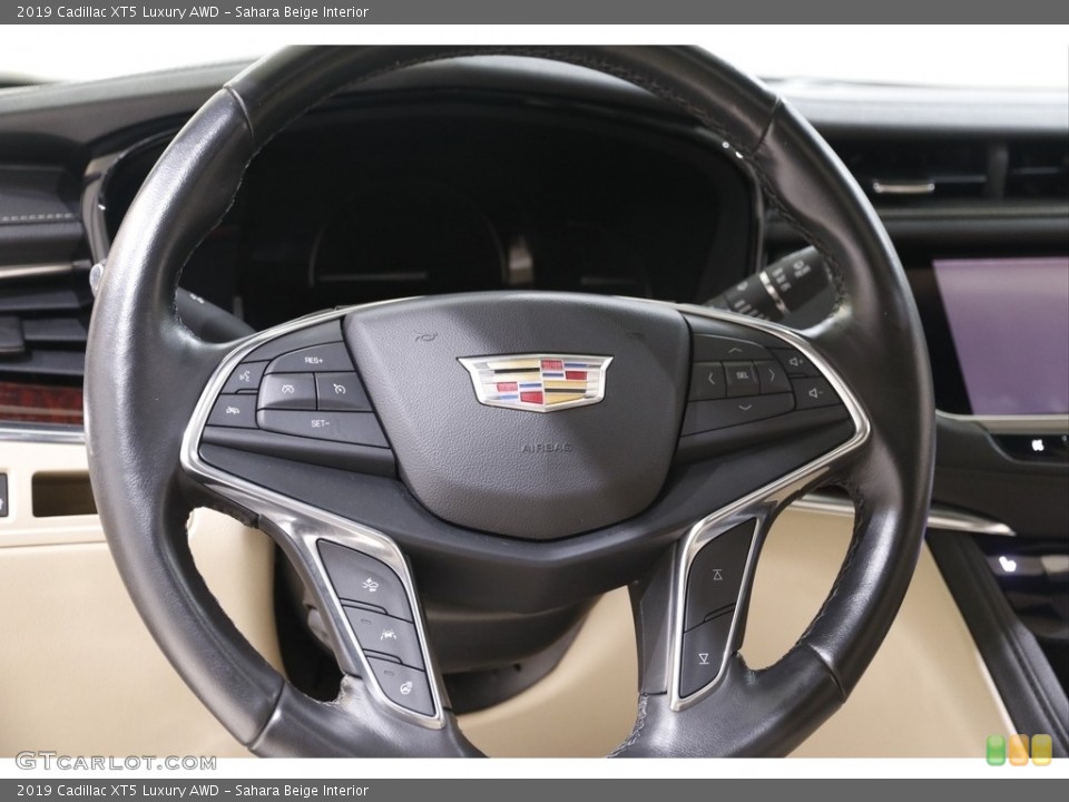 Sahara Beige Interior Steering Wheel for the 2019 Cadillac XT5 Luxury AWD #142789147