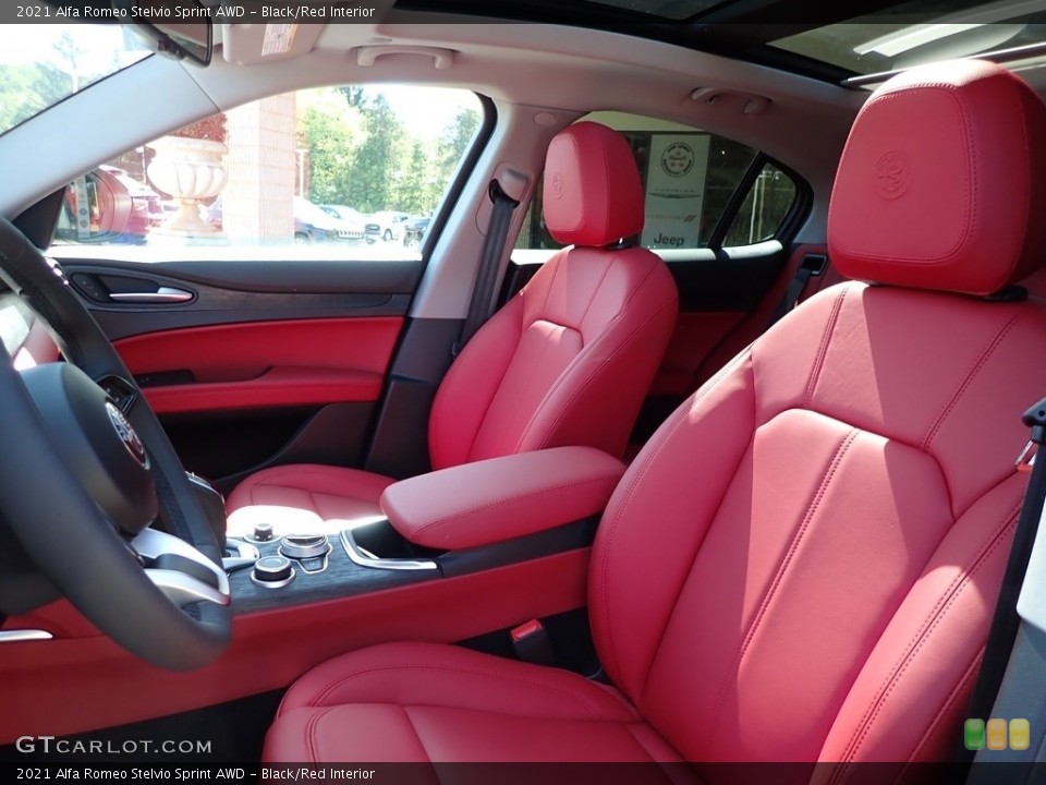 Black/Red 2021 Alfa Romeo Stelvio Interiors
