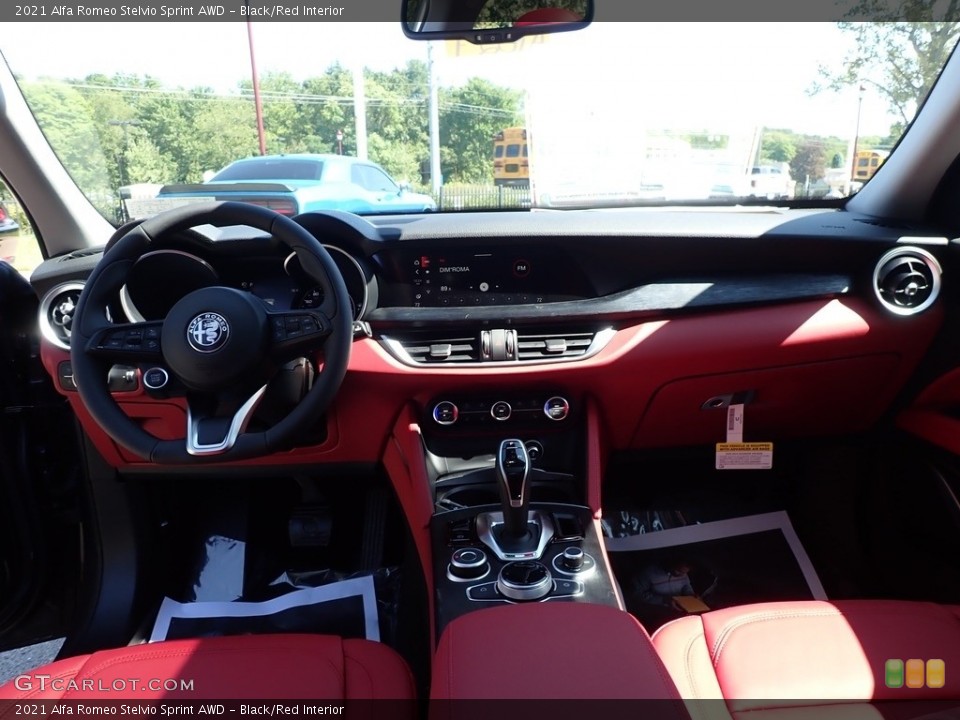 Black/Red Interior Dashboard for the 2021 Alfa Romeo Stelvio Sprint AWD #142799337