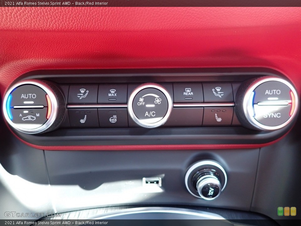 Black/Red Interior Controls for the 2021 Alfa Romeo Stelvio Sprint AWD #142799454