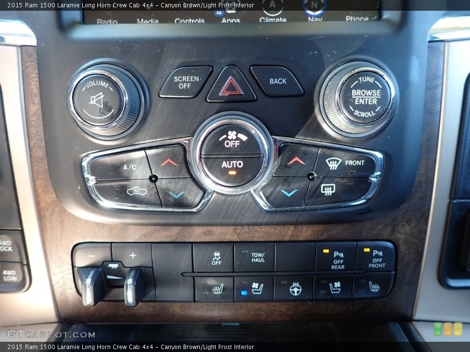 Canyon Brown/Light Frost Interior Controls for the 2015 Ram 1500 Laramie Long Horn Crew Cab 4x4 #142800402