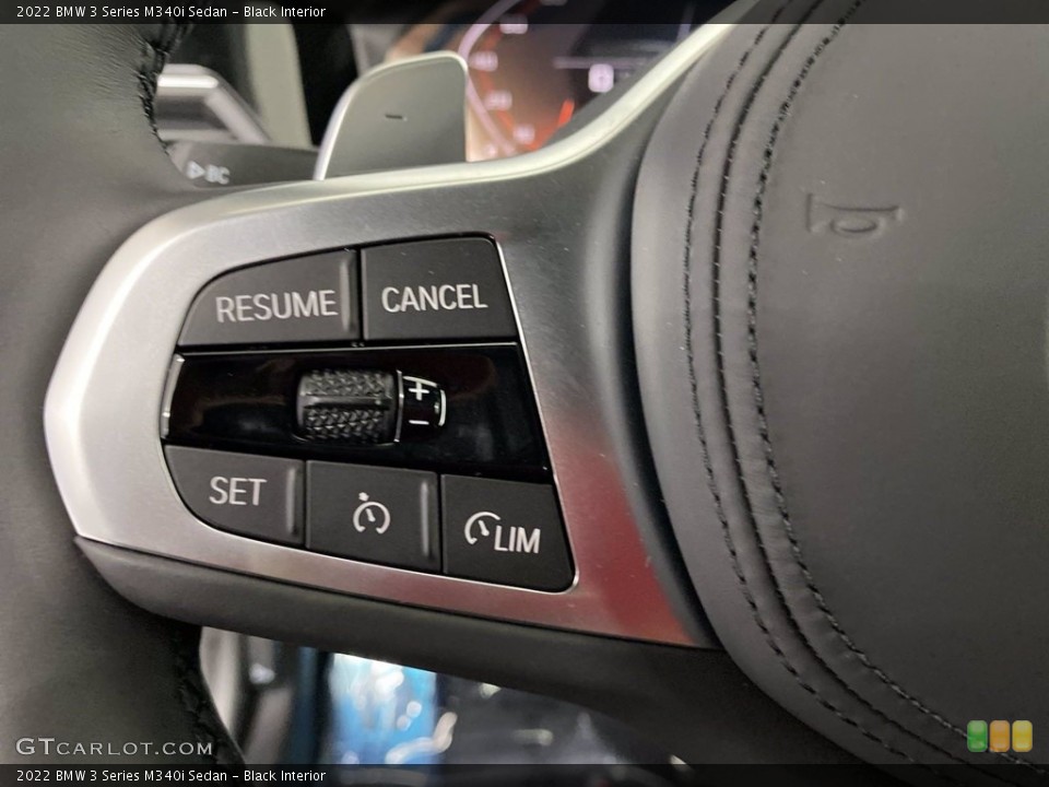 Black Interior Steering Wheel for the 2022 BMW 3 Series M340i Sedan #142800900