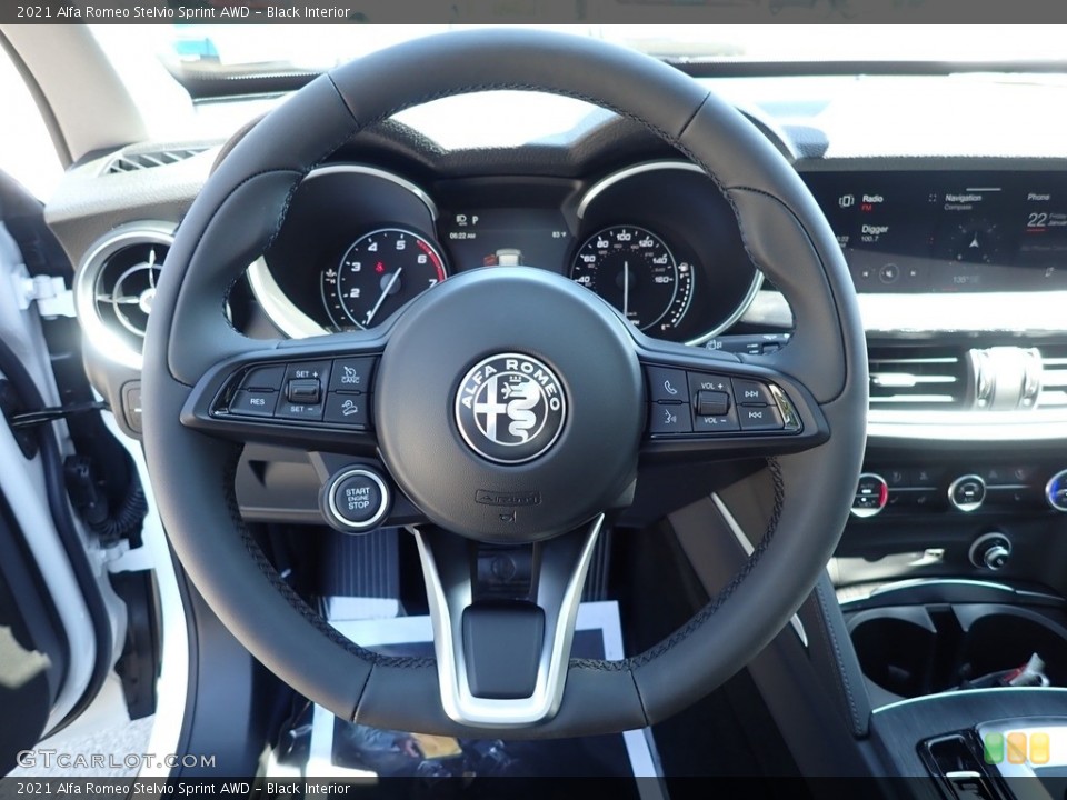 Black Interior Steering Wheel for the 2021 Alfa Romeo Stelvio Sprint AWD #142804953